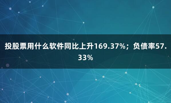 投股票用什么软件同比上升169.37%；负债率57.33%